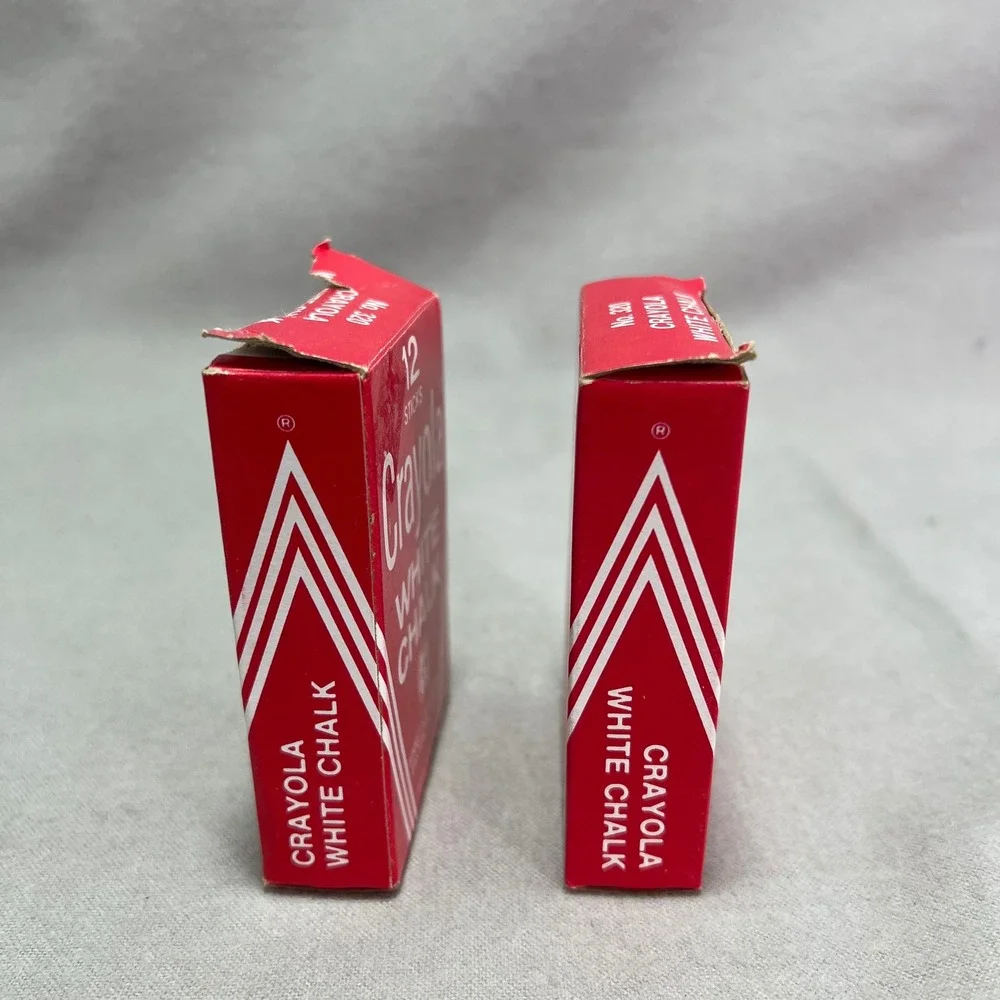 Crayola White Chalk Binney & Smith Red Package Vintage School Supplies Nostalgic